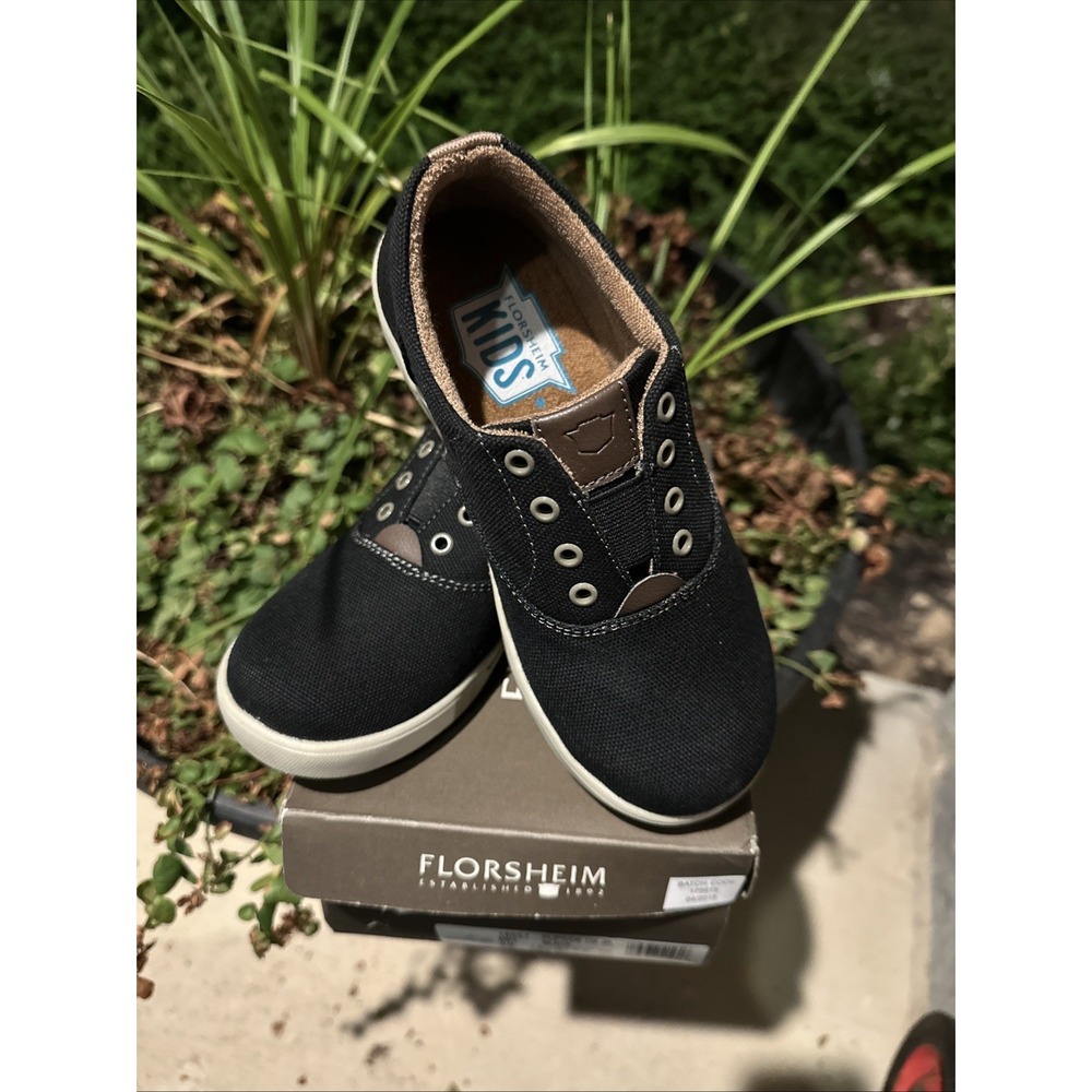 Florsheim Boys Flipside Ox Jr Slip-On Kids Size 13 Black Sneakers 16557 NIB